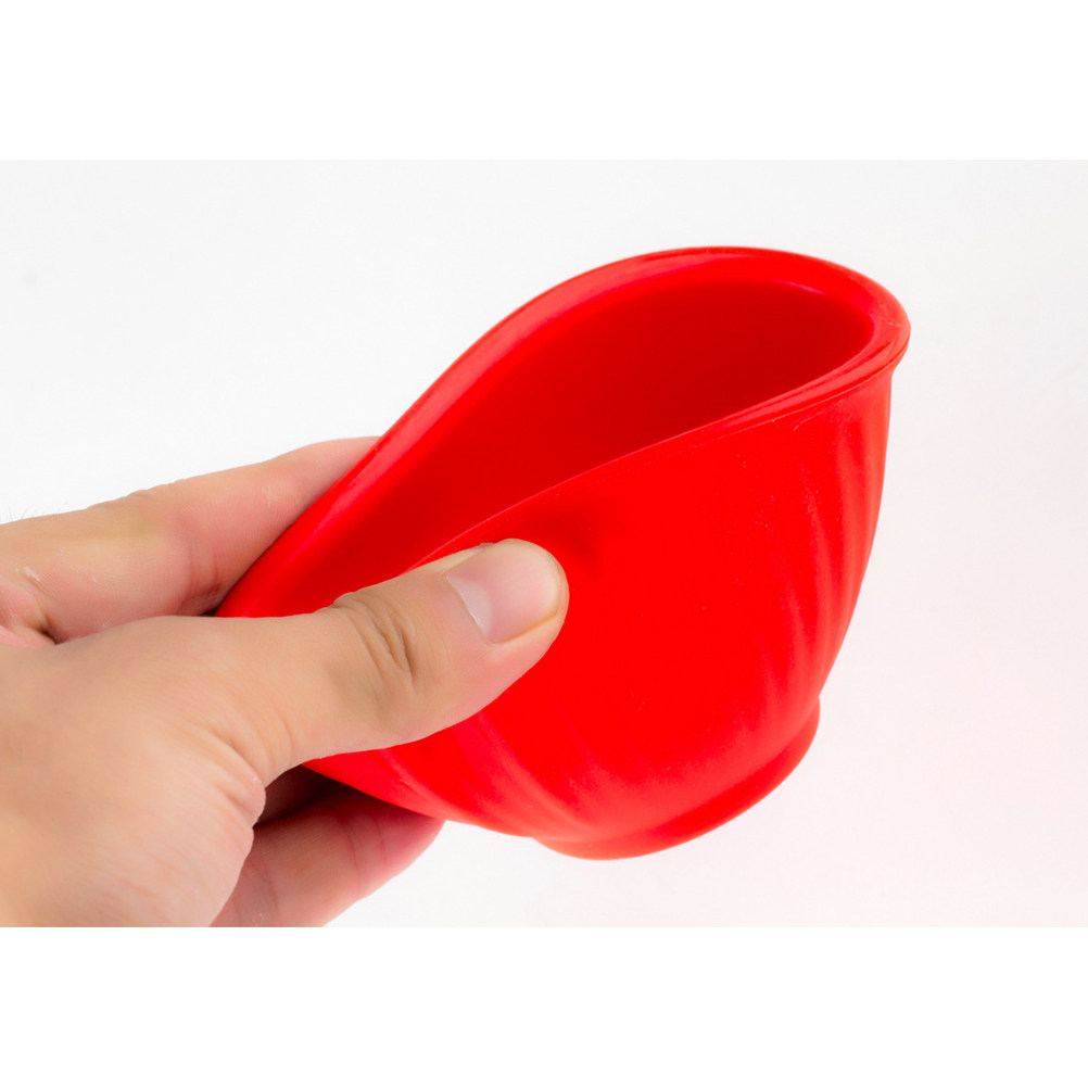 Face Mask Silicone - ชามซิลิโคนสีแดงสำหรับผสมมาสก์หน้า ป้องกันการหก ใช้งานได้คงที่ เหมาะสำหรับใช้ในบ้าน ทำมาสก์หน้า DIY